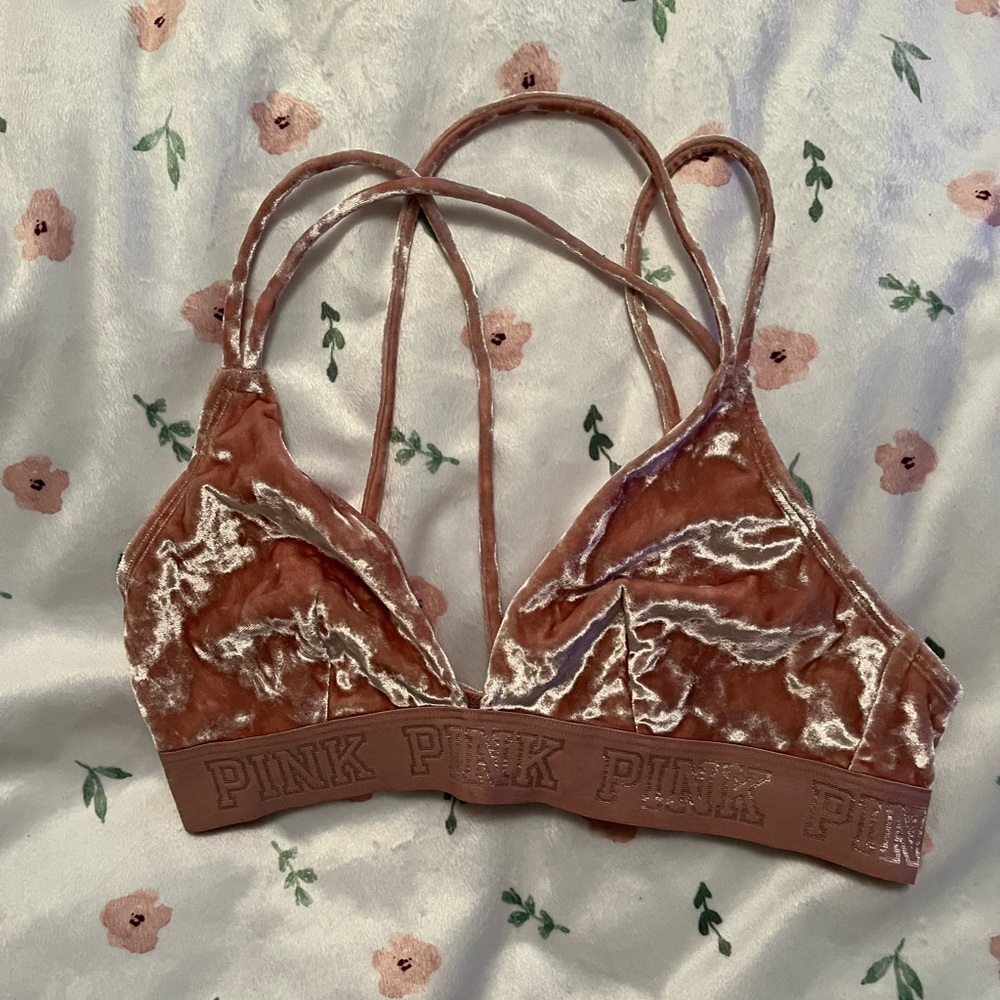 Victoria’s Secret pink velvet bralette medium